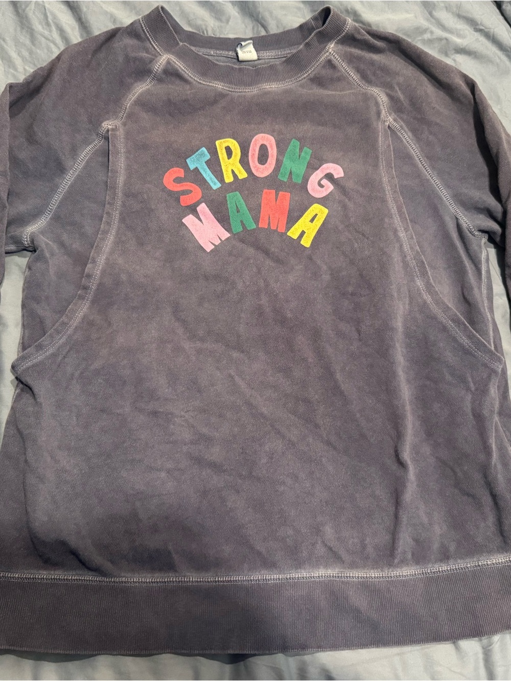 Old Navy Strong Mama maternity Sweatshirt nursing navy